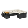 vidaXL 10 Piece Solid Acacia Wood Sofa Set in Black