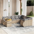 vidaXL 10 Piece Solid Acacia Wood Sofa Set in Gray/Beige