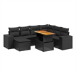 vidaXL 8 Piece Solid Acacia Wood Sofa Set in Black