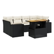 vidaXL 7 Piece Solid Acacia Wood Small Sofa Set in Black