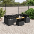 vidaXL 8 Piece Solid Acacia Wood Sofa Set in Black