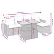 vidaXL 6 Piece Solid Acacia Wood Large Sofa Set in Black