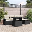 vidaXL 6 Piece Steel Sofa Set in Black/White/Cream