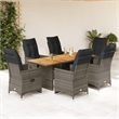 vidaXL 7 Piece Solid Acacia Wood Bistro Set in Gray