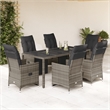 vidaXL 7 Piece Poly Rattan Bistro Set in Gray