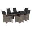 vidaXL 7 Piece Poly Rattan Bistro Set in Gray