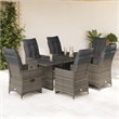 vidaXL 7 Piece Poly Rattan Bistro Set in Gray