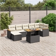 vidaXL 8 Piece Steel Sofa Set in Black/White/Cream