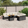 vidaXL 10 Piece Steel Sofa Set in Black/White/Cream