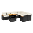 vidaXL 10 Piece Steel Sofa Set in Black/White/Cream