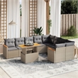 vidaXL 10 Piece Solid Acacia Wood Sofa Set in Gray/Beige