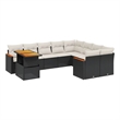 vidaXL 10 Piece Solid Acacia Wood Sofa Set in Black