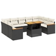 vidaXL 11 Piece Poly Rattan Sofa Set in Black/White/Cream
