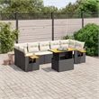 vidaXL 8 Piece Solid Acacia Wood Sofa Set in Black/White/Cream