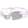 vidaXL 8 Piece Solid Acacia Wood Sofa Set in Black/White/Cream