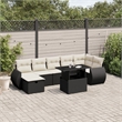 vidaXL 8 Piece Steel Sofa Set in Black/White/Cream