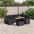 vidaXL 8 Piece Solid Acacia Wood Sofa Set in Black