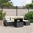 vidaXL 6 Piece Steel Sofa Set in Black/White/Cream