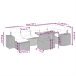 vidaXL 8 Piece Solid Acacia Wood Sofa Set in Black