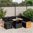 vidaXL 8 Piece Solid Acacia Wood Sofa Set in Black