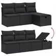 vidaXL 8 Piece Solid Acacia Wood Sofa Set in Black