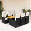 vidaXL 7 Piece Steel Bistro Set in Black/White/Cream