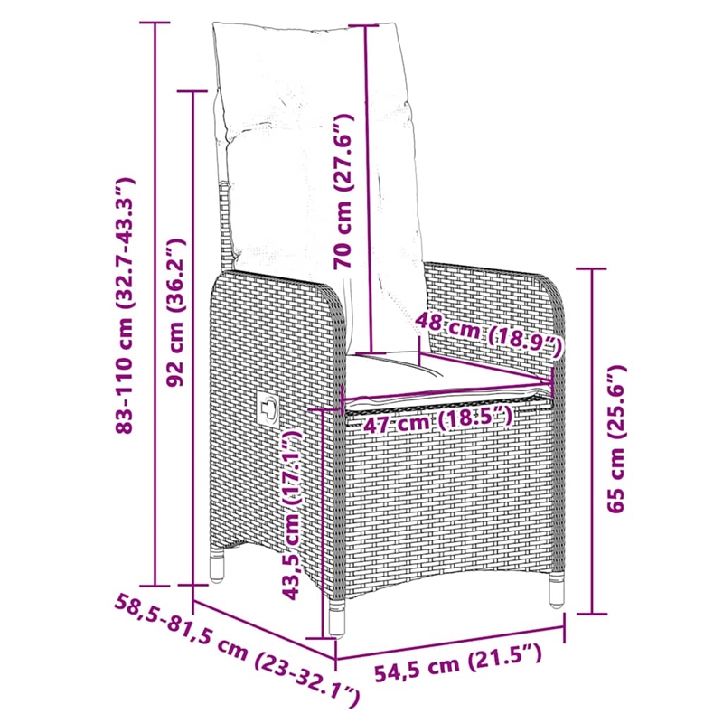 vidaXL 7 Piece Solid Acacia Wood Bistro Set in Gray