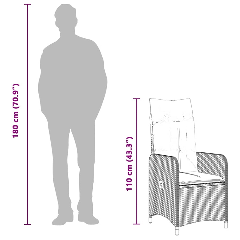 vidaXL 9 Piece Solid Acacia Wood Bistro Set in Gray