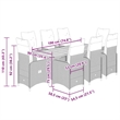 vidaXL 9 Piece Solid Acacia Wood Bistro Set in Gray
