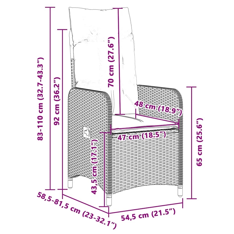 vidaXL 9 Piece Solid Acacia Wood Bistro Set in Gray