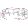 vidaXL 6 Piece Steel Large Sofa Set in Black/Taupe