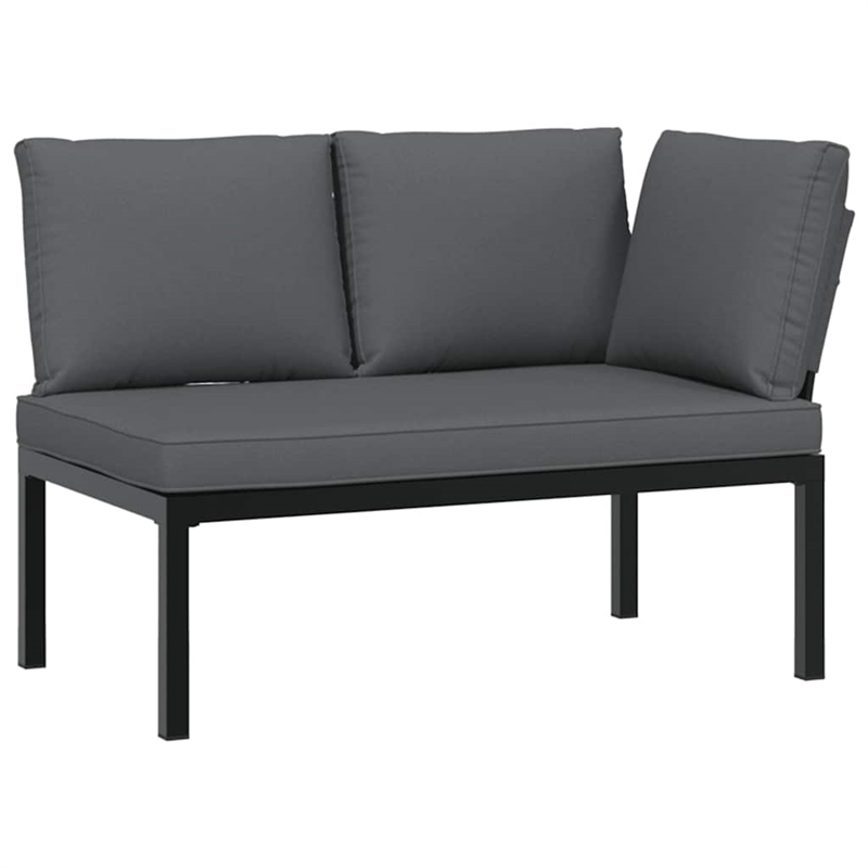 vidaXL 4 Piece Aluminum Large Sofa Set in Black/Brown/Anthracite