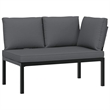 vidaXL 4 Piece Aluminum Large Sofa Set in Black/Brown/Anthracite