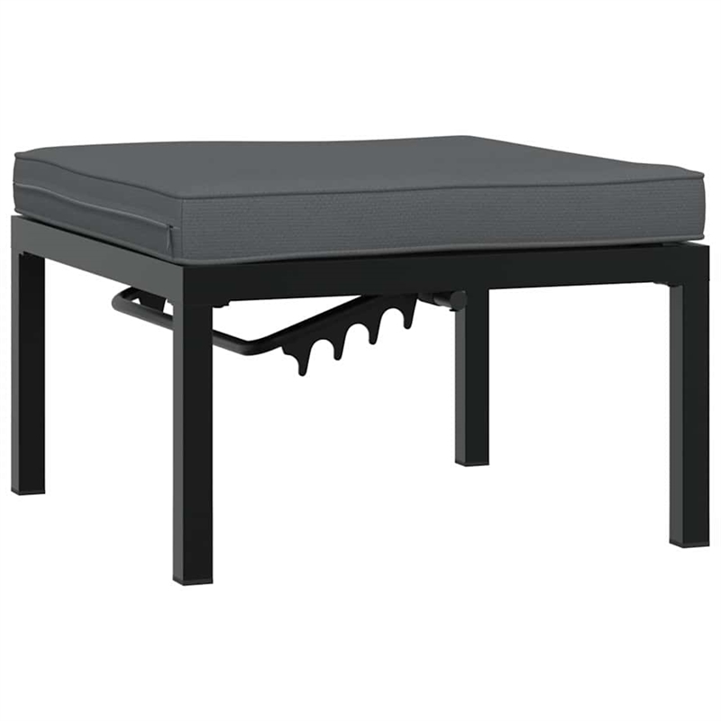 vidaXL 4 Piece Aluminum Large Sofa Set in Black/Brown/Anthracite