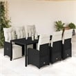 vidaXL 7 Piece Poly Rattan Bistro Set in Black