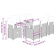 vidaXL 9 Piece Solid Acacia Wood Bistro Set in Gray