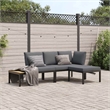 vidaXL 3 Piece Aluminum Sofa Set in Black/Anthracite