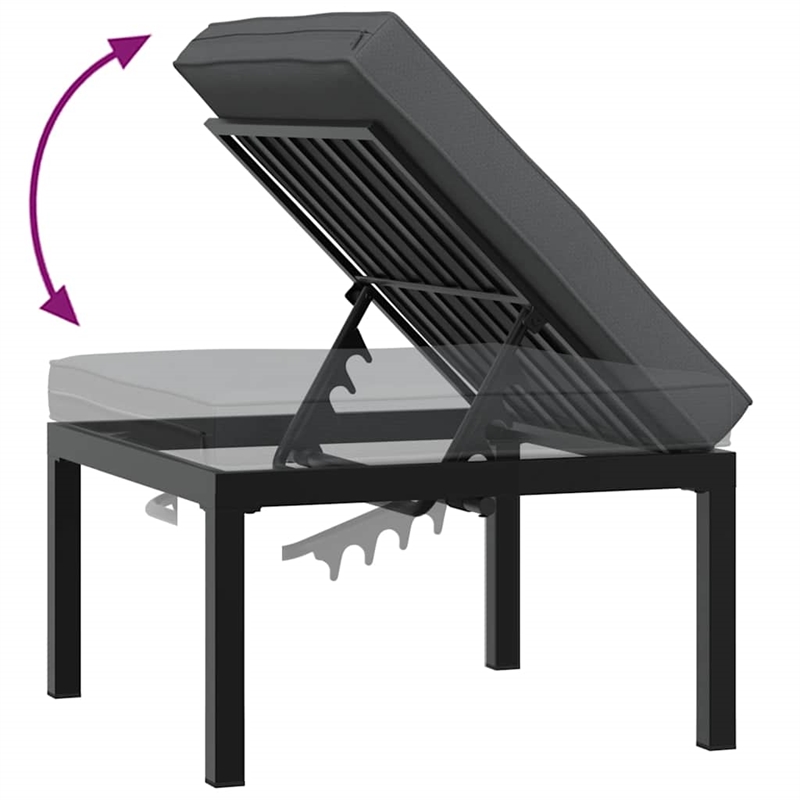 vidaXL 3 Piece Aluminum Sofa Set in Black/Anthracite