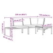 vidaXL 3 Piece Aluminum Sofa Set in Black/Anthracite