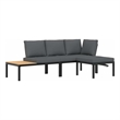 vidaXL 3 Piece Aluminum Sofa Set in Black/Anthracite