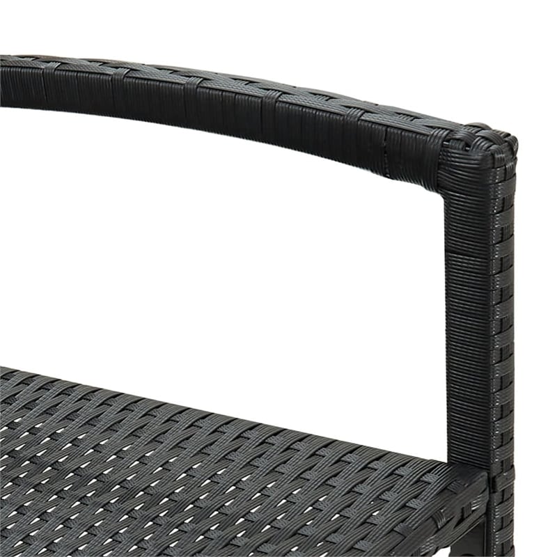 vidaXL Solid Acacia Wood Large Bar Set in Black