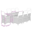 vidaXL 9 Piece Solid Acacia Wood Bistro Set in Black/White/Cream