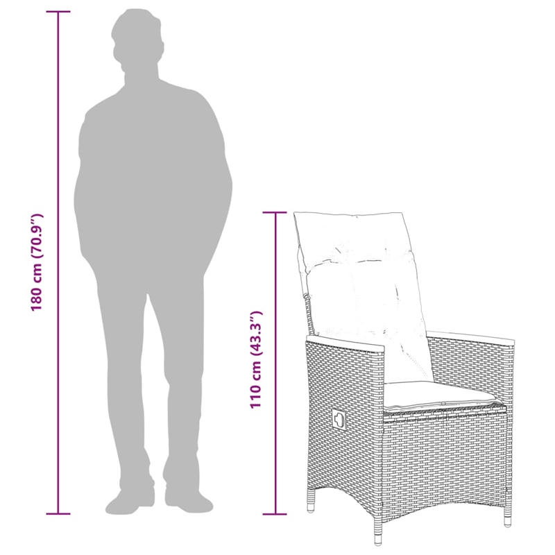 vidaXL 11 Piece Solid Acacia Wood Large Bistro Set in Black/White/Cream