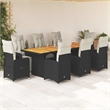vidaXL 9 Piece Solid Acacia Wood Bistro Set in Black