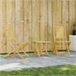 vidaXL Bamboo Small Bistro Set in Natural