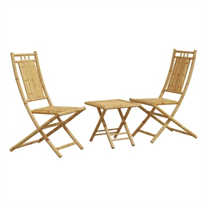 vidaXL Bamboo Small Bistro Set in Natural