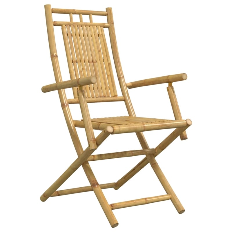 vidaXL 3 Piece Bamboo Bistro Set in Natural