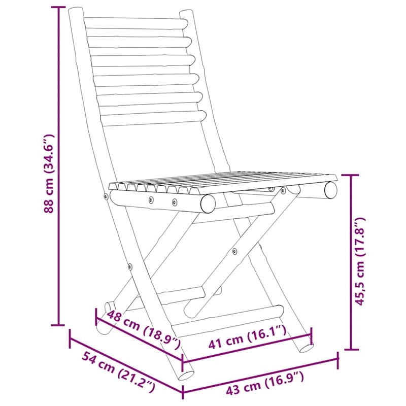 vidaXL 3 Piece Bamboo Bistro Set in Natural