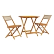 vidaXL 3 Piece Solid Acacia Wood Bistro Set in Beige