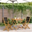 vidaXL 3 Piece Solid Acacia Wood Small Bistro Set in Black/Natural